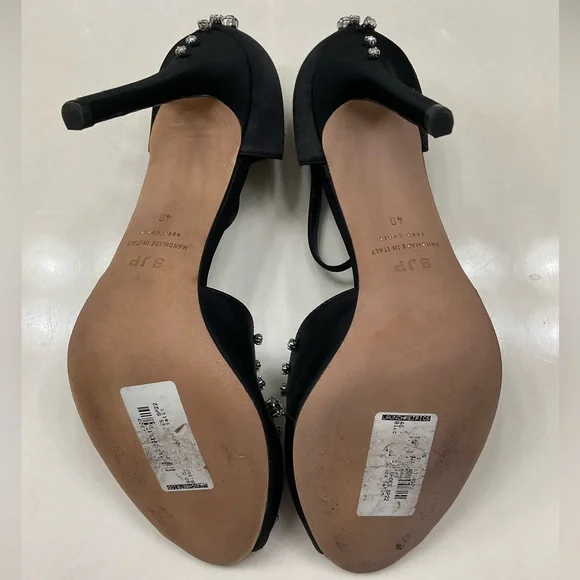 SJP by Sarah Jessica Parker Major 100mm Charcoal Satin Sandals - Picture 6 of 6